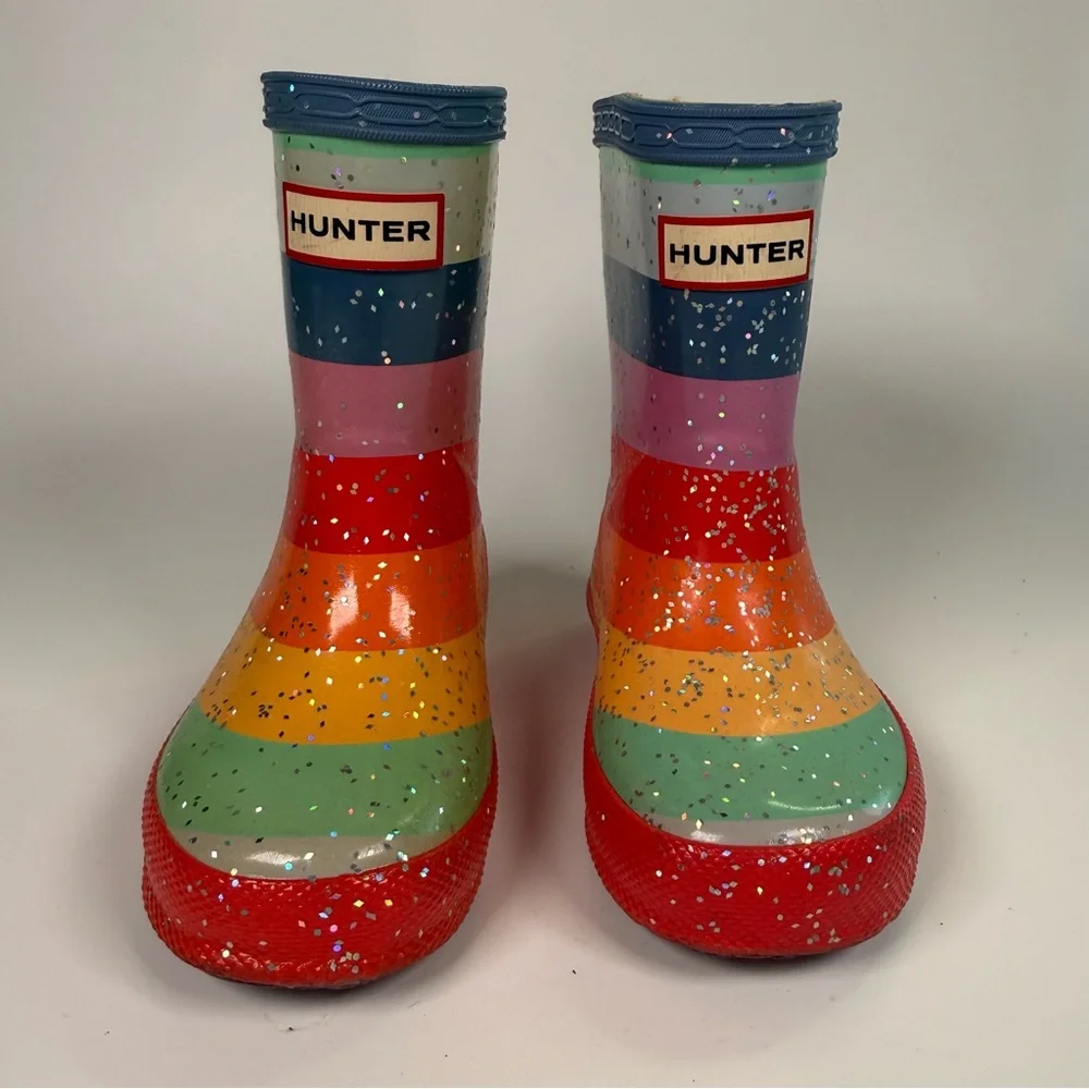 Hunter Kids Rainbow Glitter Rain Boots - Picture 3 of 13